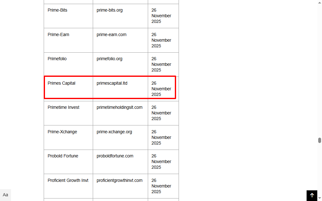 Financial-Markets-Authority-Primes Capital