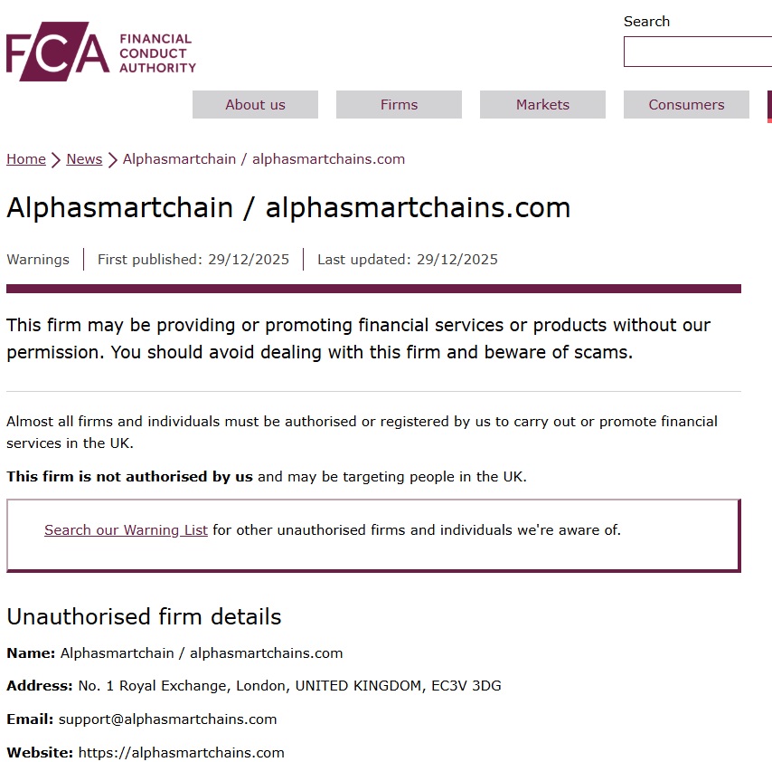 Alphasmartchain FCA