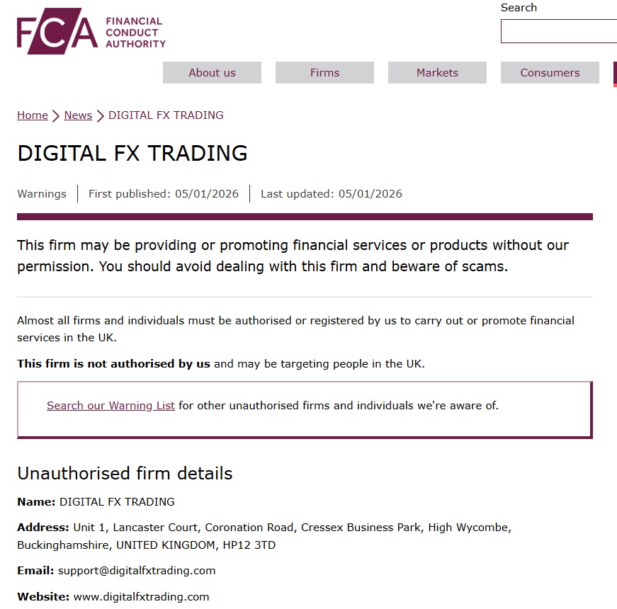 Digital FX Trading FCA