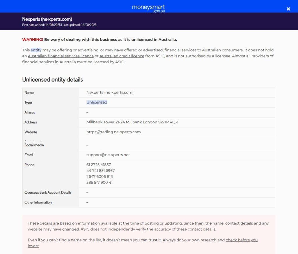 Investor-warning-Nexperts-ne-xperts-com