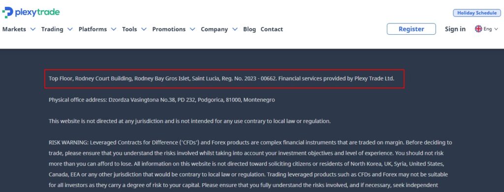 PlexyTrade Registered