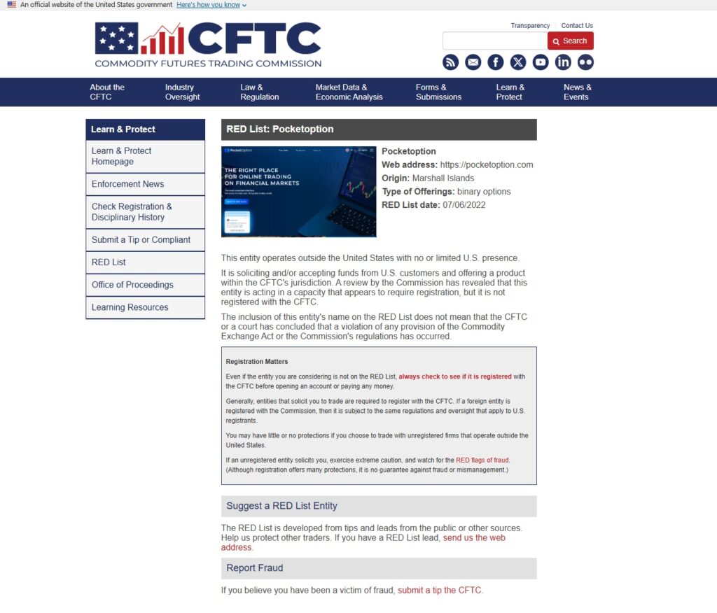 RED-List-Pocketoption-CFTC