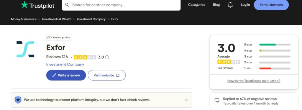 exfor trustpilot