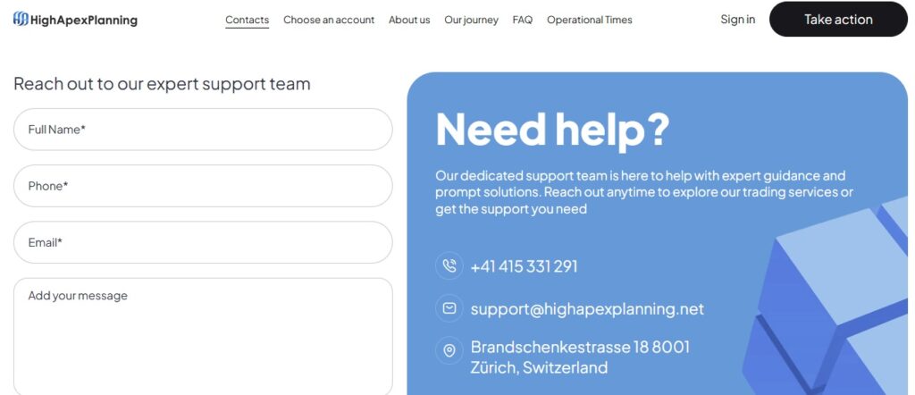 HighApexPlanning Contact