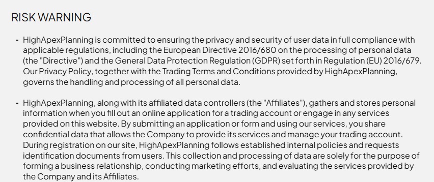 HighApexPlanning Risk