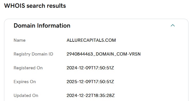 allurecapitals whois