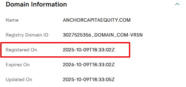 anchorcapitalequity whois