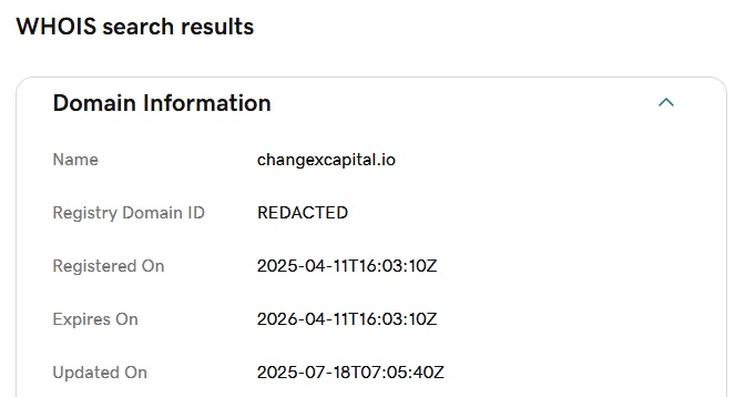 changex capital whois