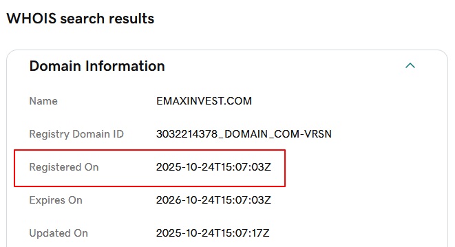 emaxinvest whois
