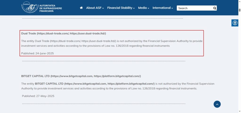 financial supervisory authority warned dual trade