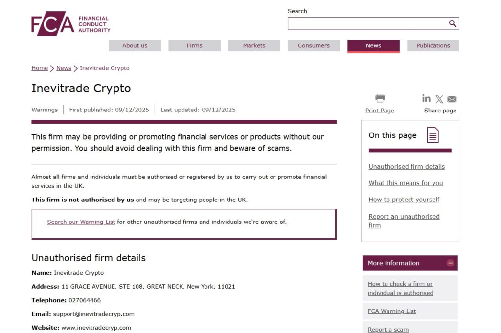 Inevitrade-Crypto-FCA-warning